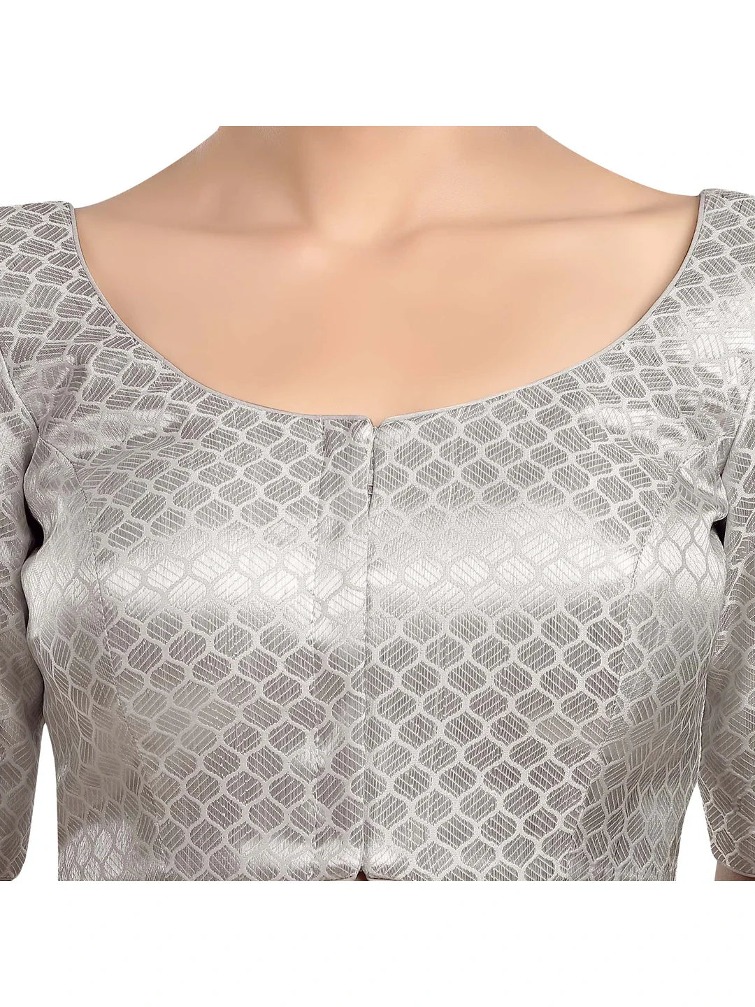Silver Elegance Printed Blouse