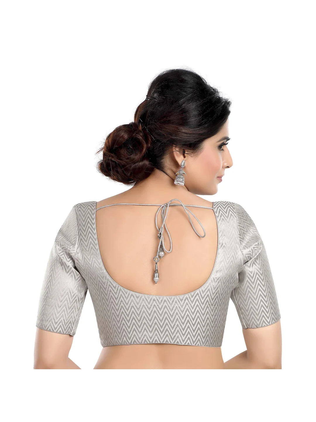 Silver Zigzag Print Blouse