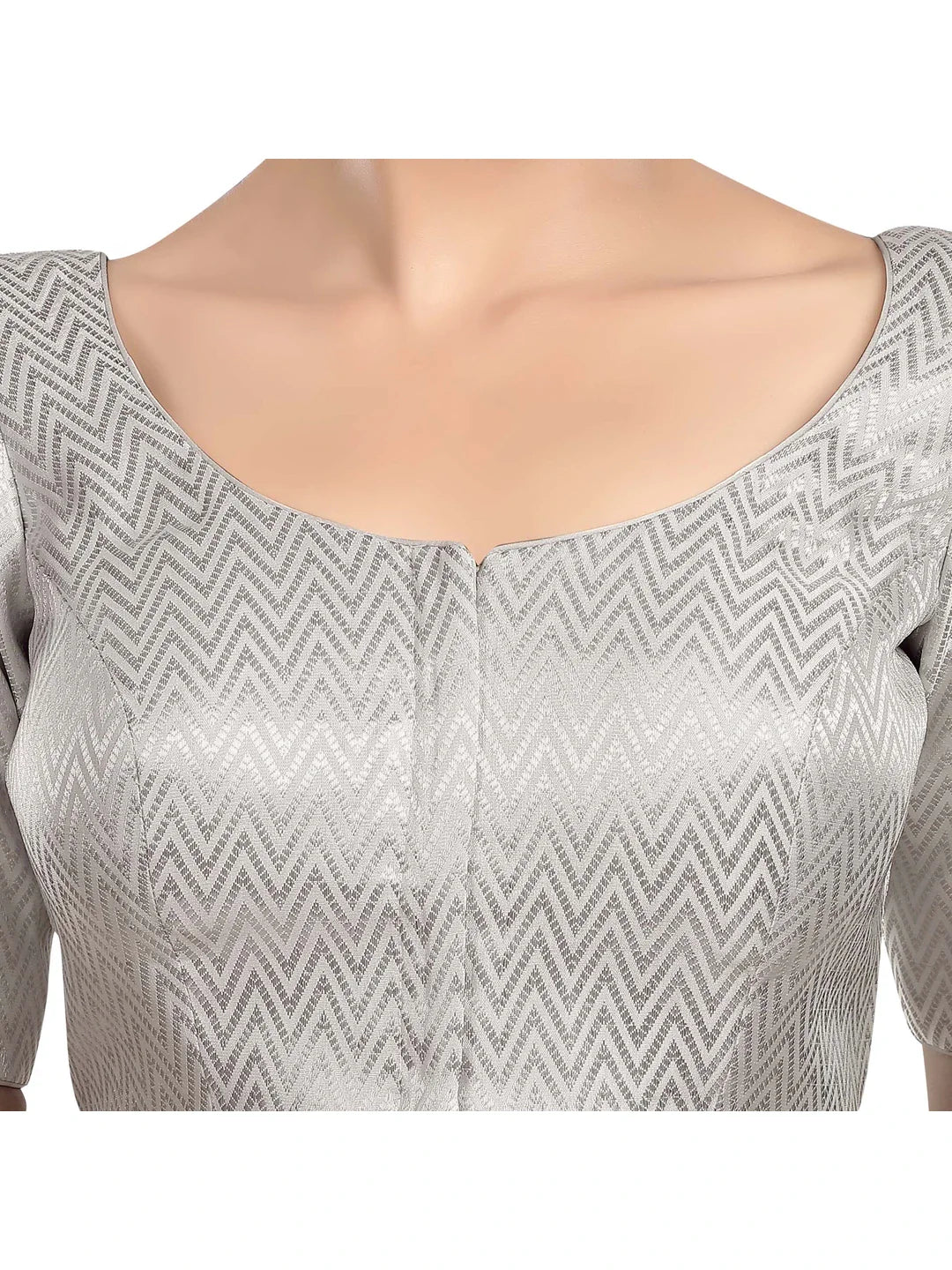 Silver Zigzag Print Blouse
