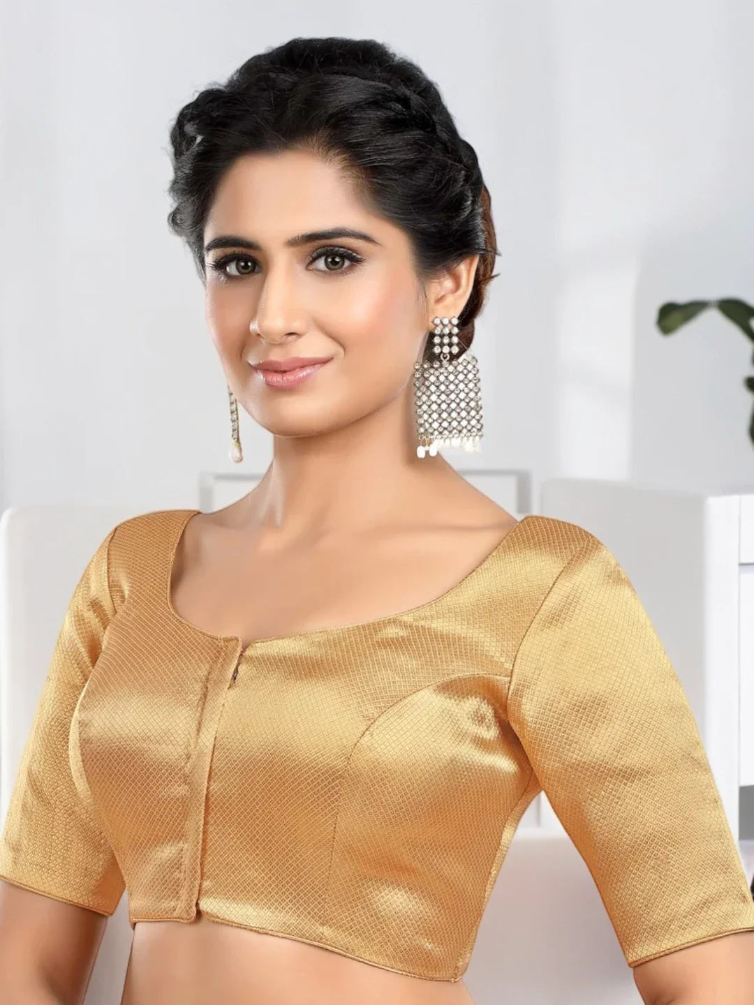 Golden Dot Print Blouse