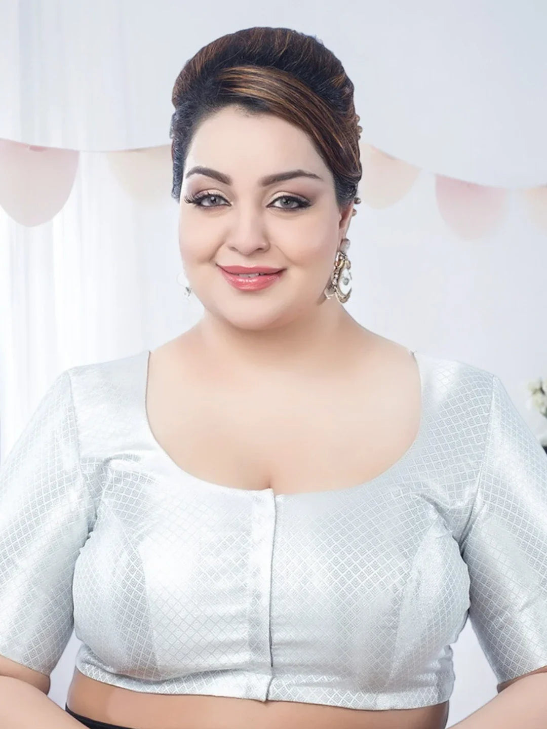 Silver Rhombus Print Blouse