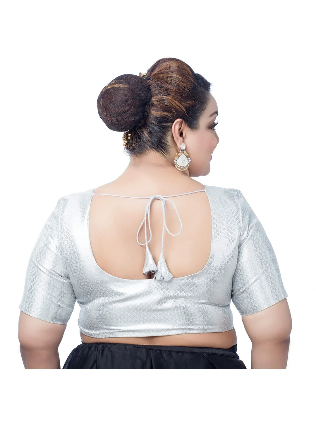 Silver Rhombus Print Blouse