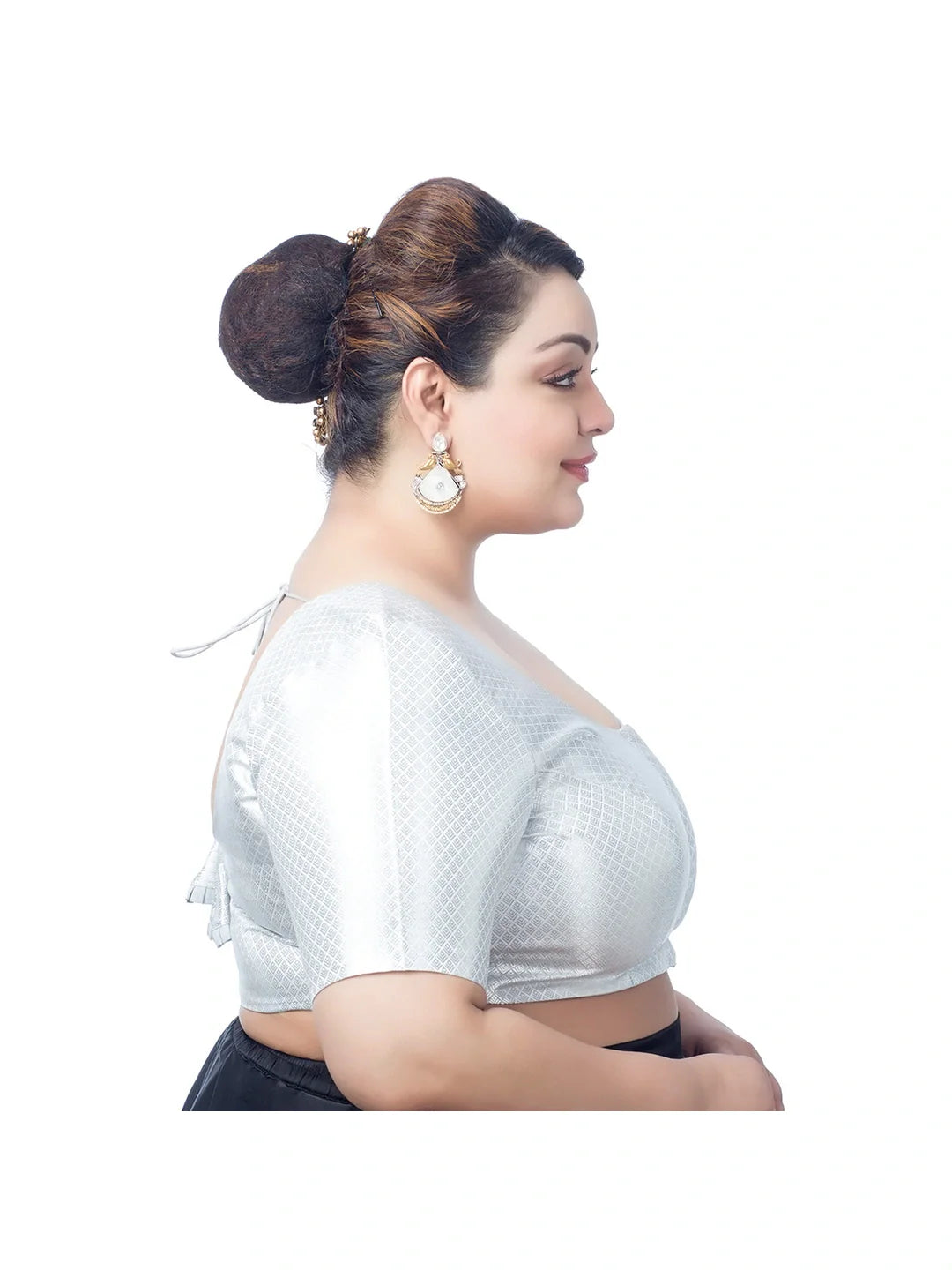 Silver Rhombus Print Blouse