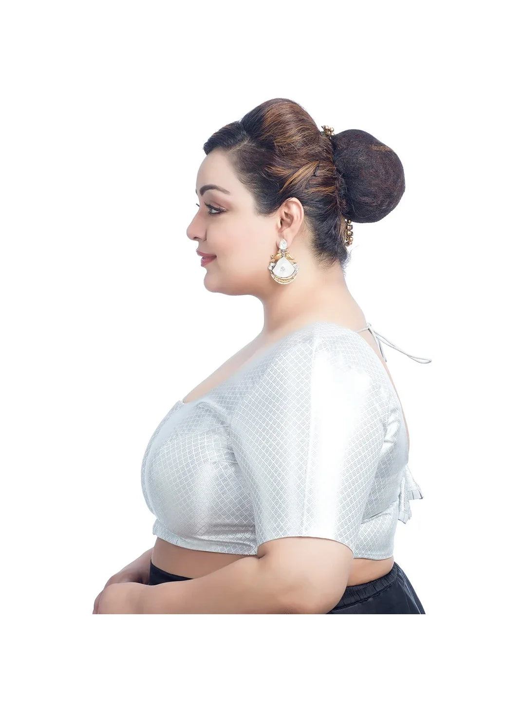 Silver Rhombus Print Blouse