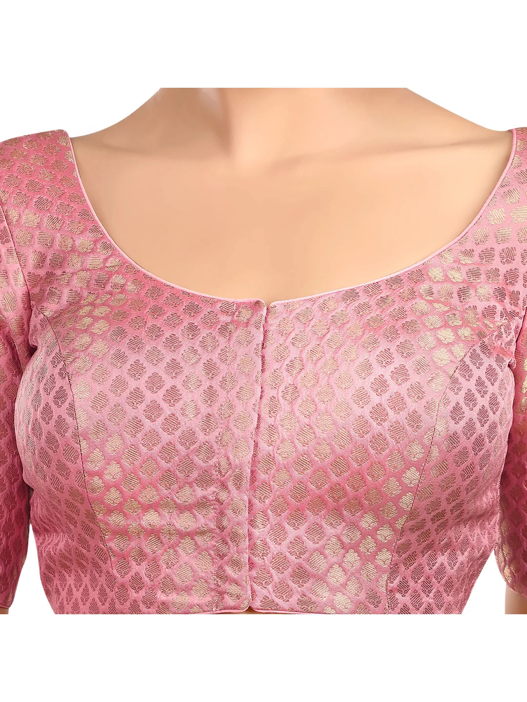 Baby Pink Brocade Printed Blouse