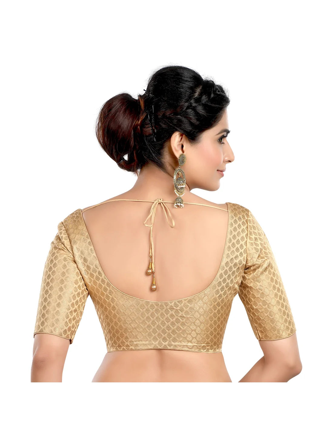 Gold Brocade Printed Blouse