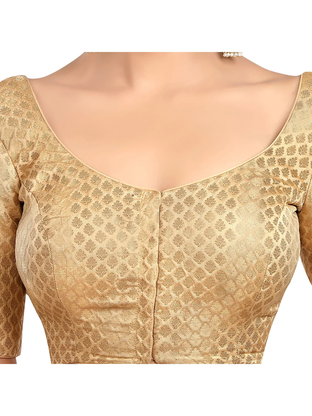 Gold Brocade Printed Blouse