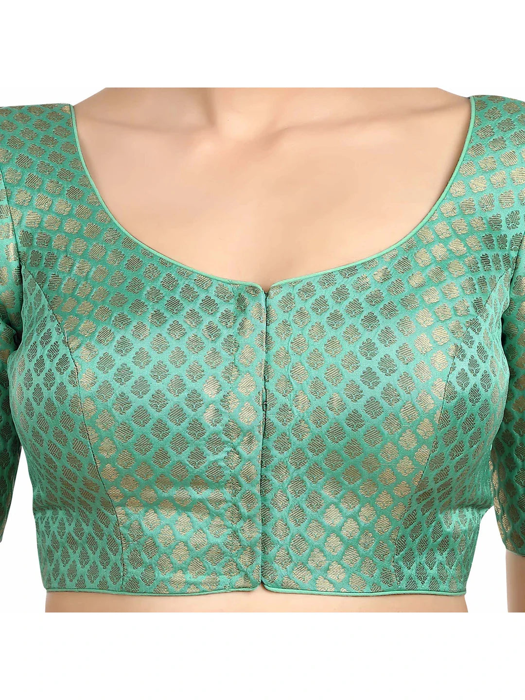 Sea Green Brocade Printed Blouse