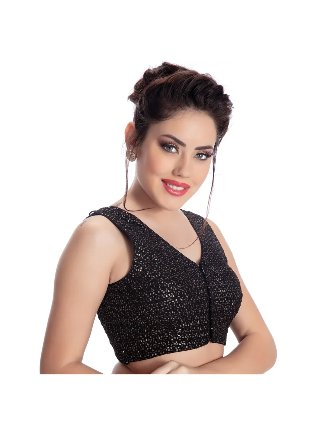 Black Sequin Work Blouse