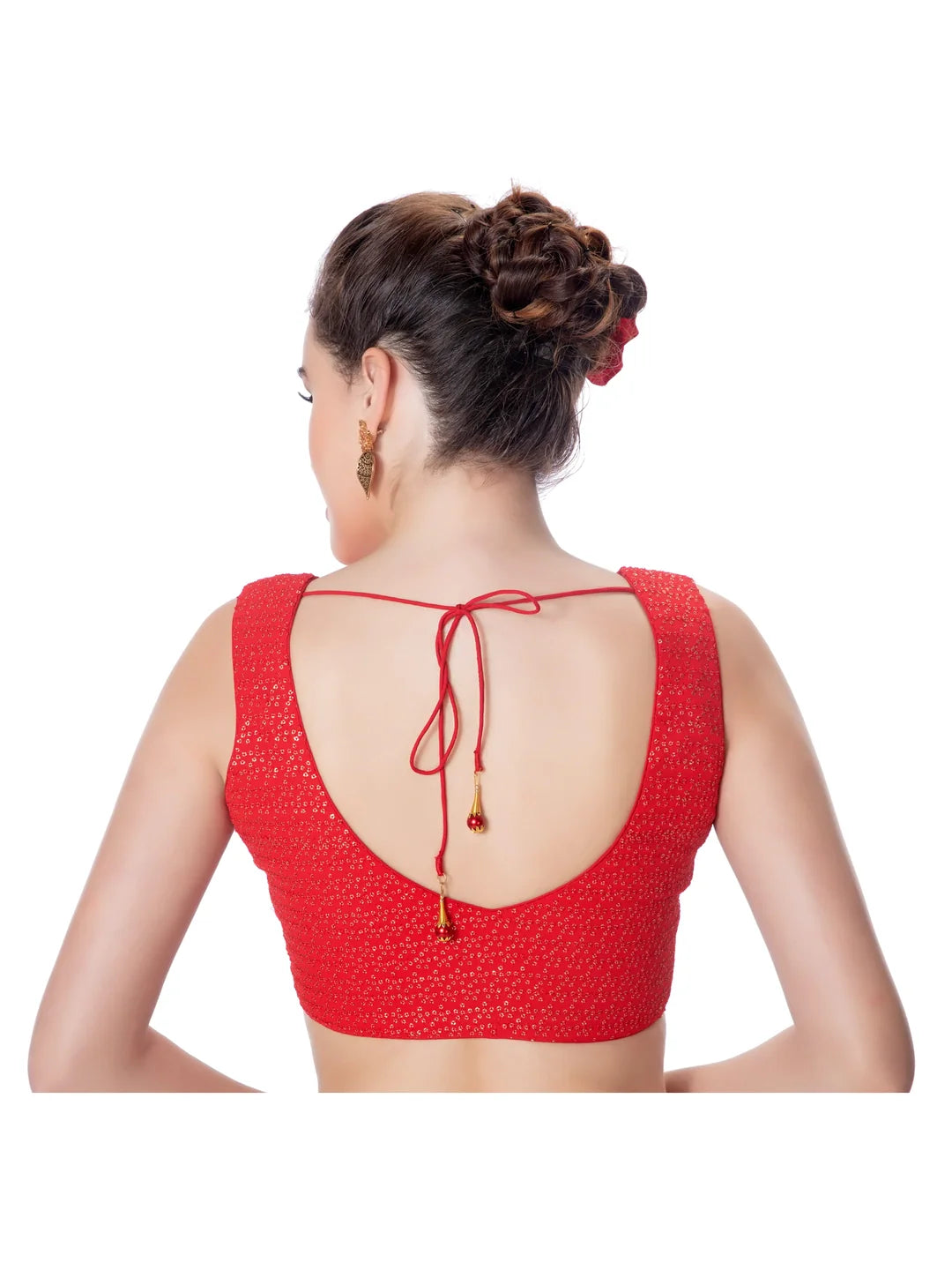 Red Sequin Work Blouse