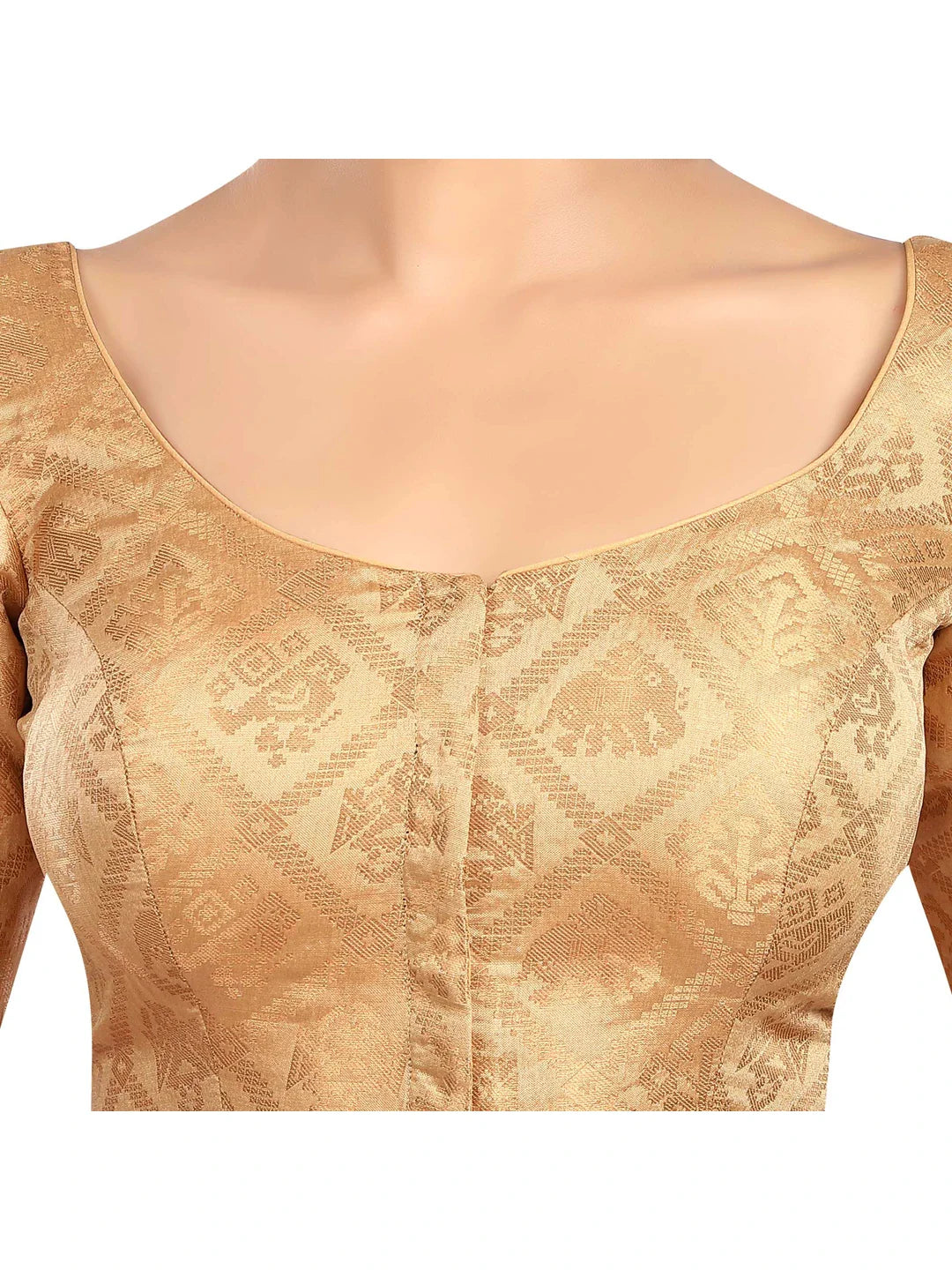 Gold Printed Brocade Blouse