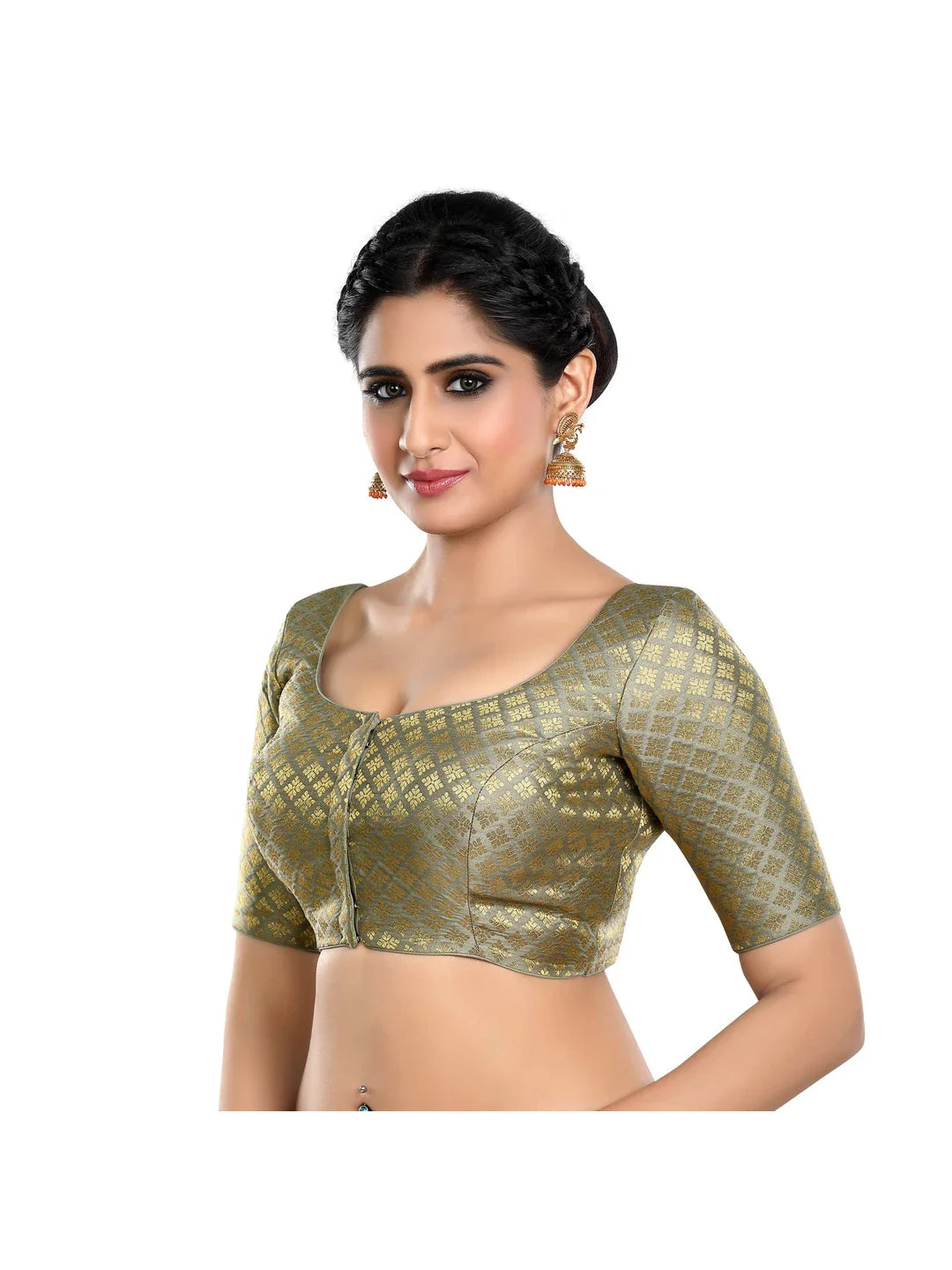 Chic Grey Printed Blouse