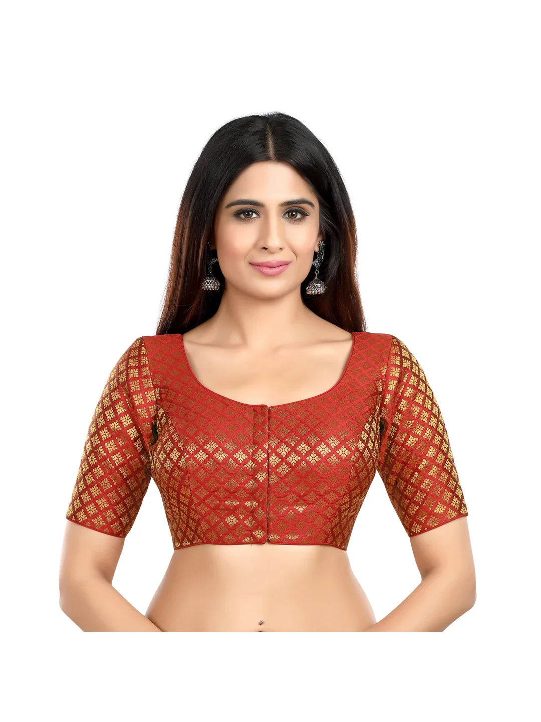 Elegant Maroon Printed Blouse