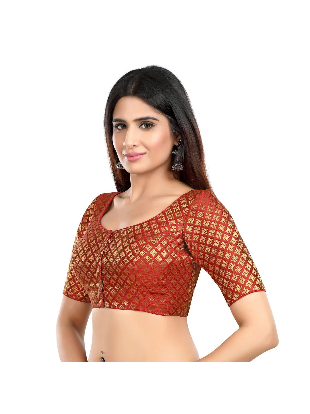 Elegant Maroon Printed Blouse