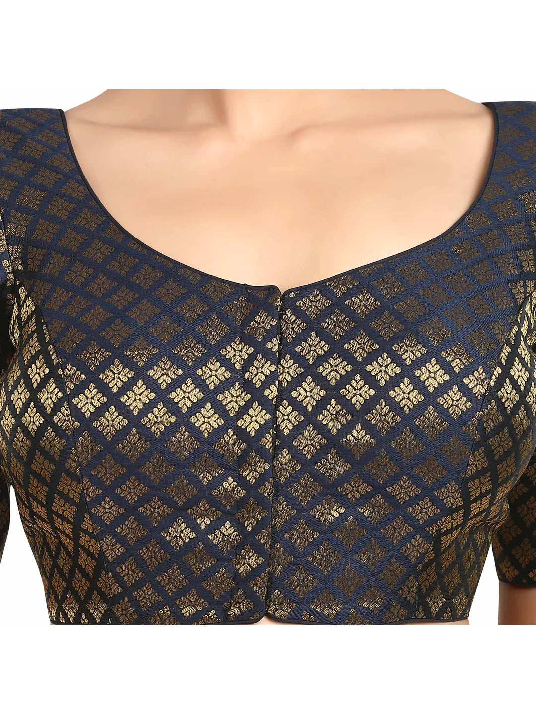 Navy Blue Printed Blouse