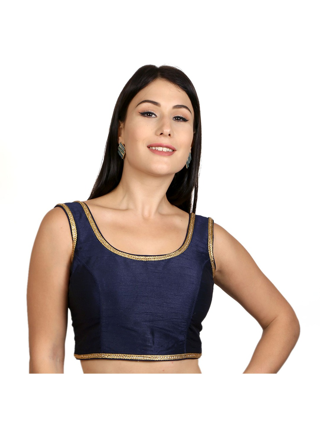 Navy Blue Silk Elegance