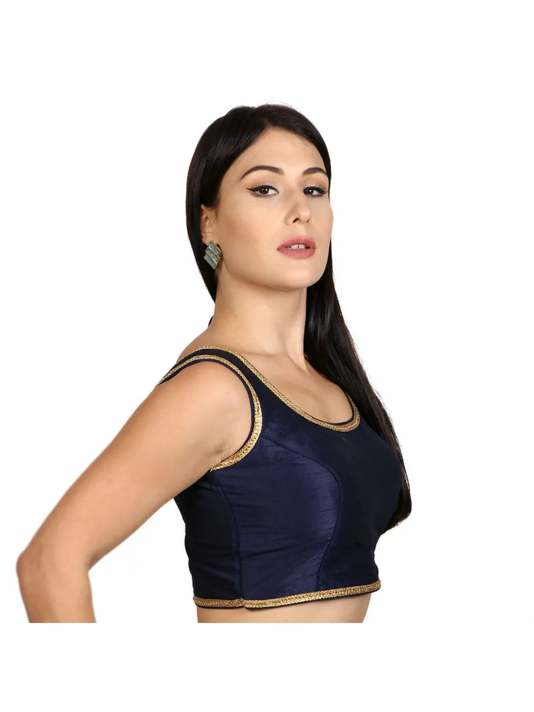 Navy Blue Silk Elegance