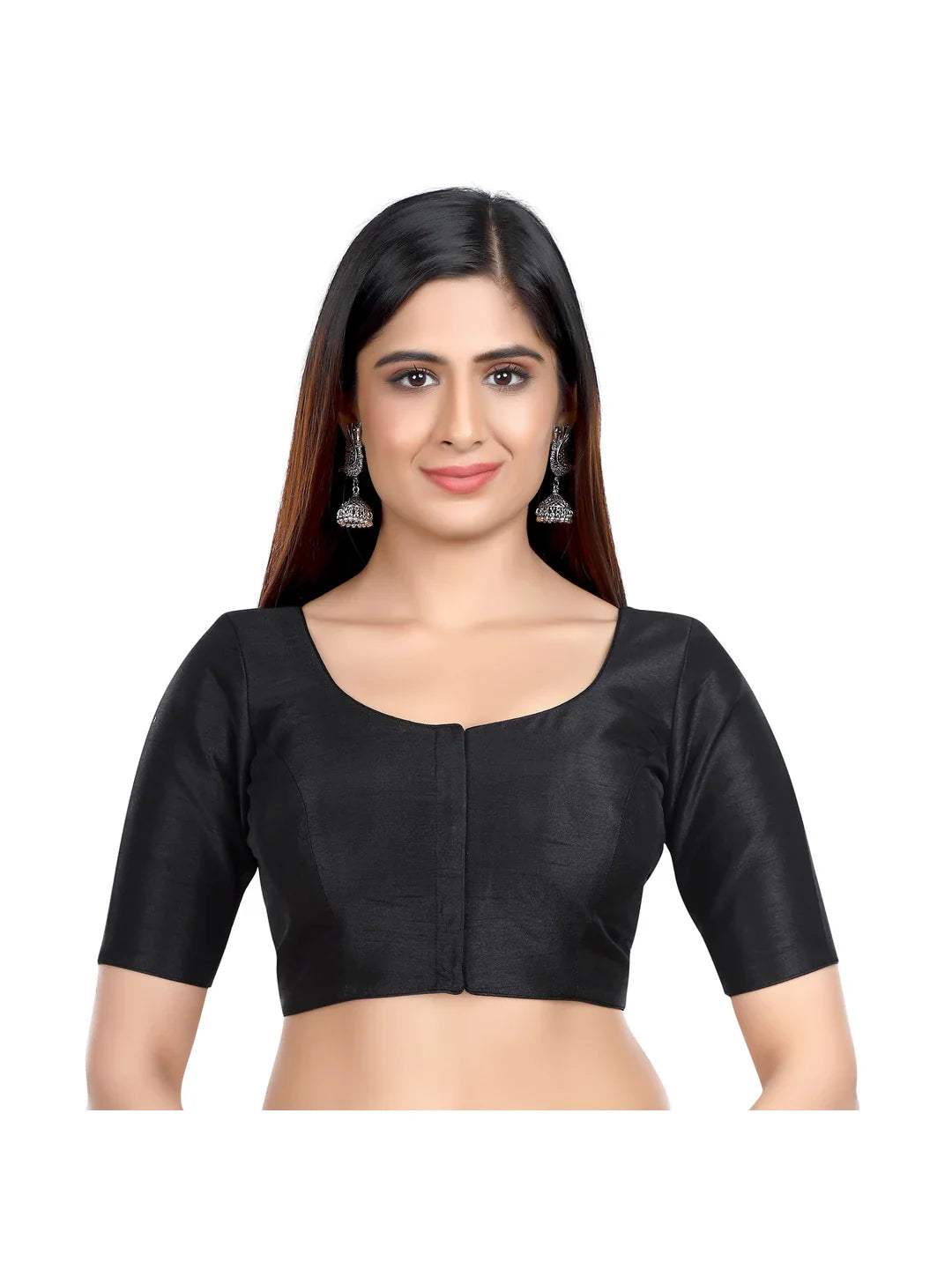 Sleek Black Kora Silk Blouse