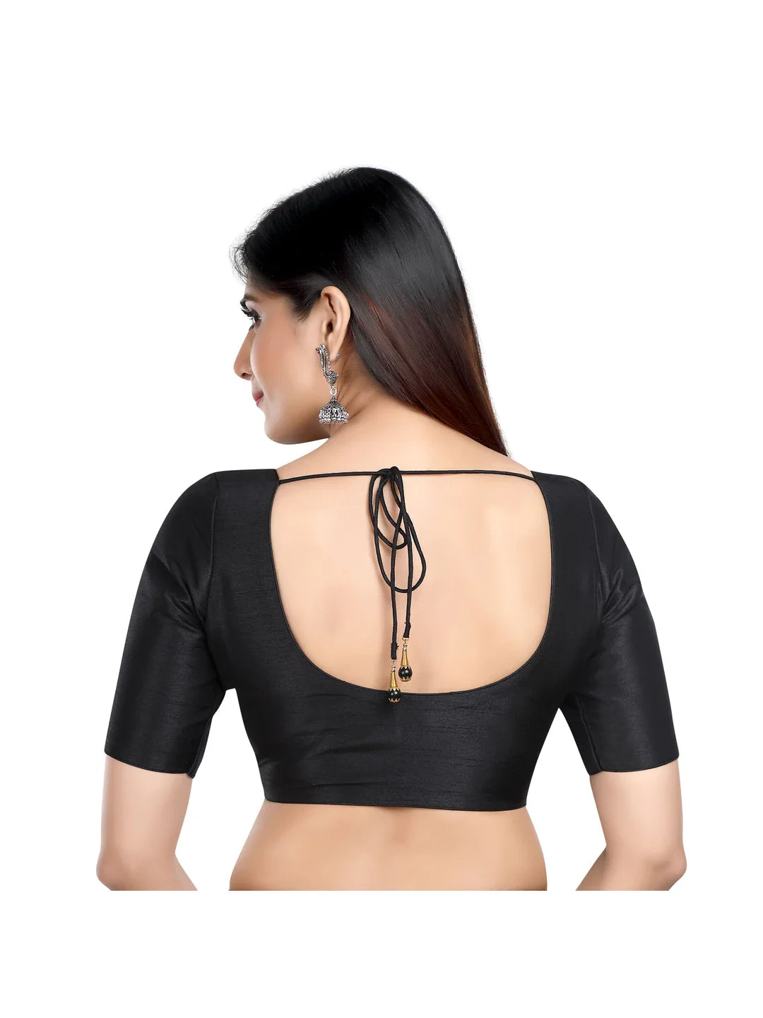 Sleek Black Kora Silk Blouse