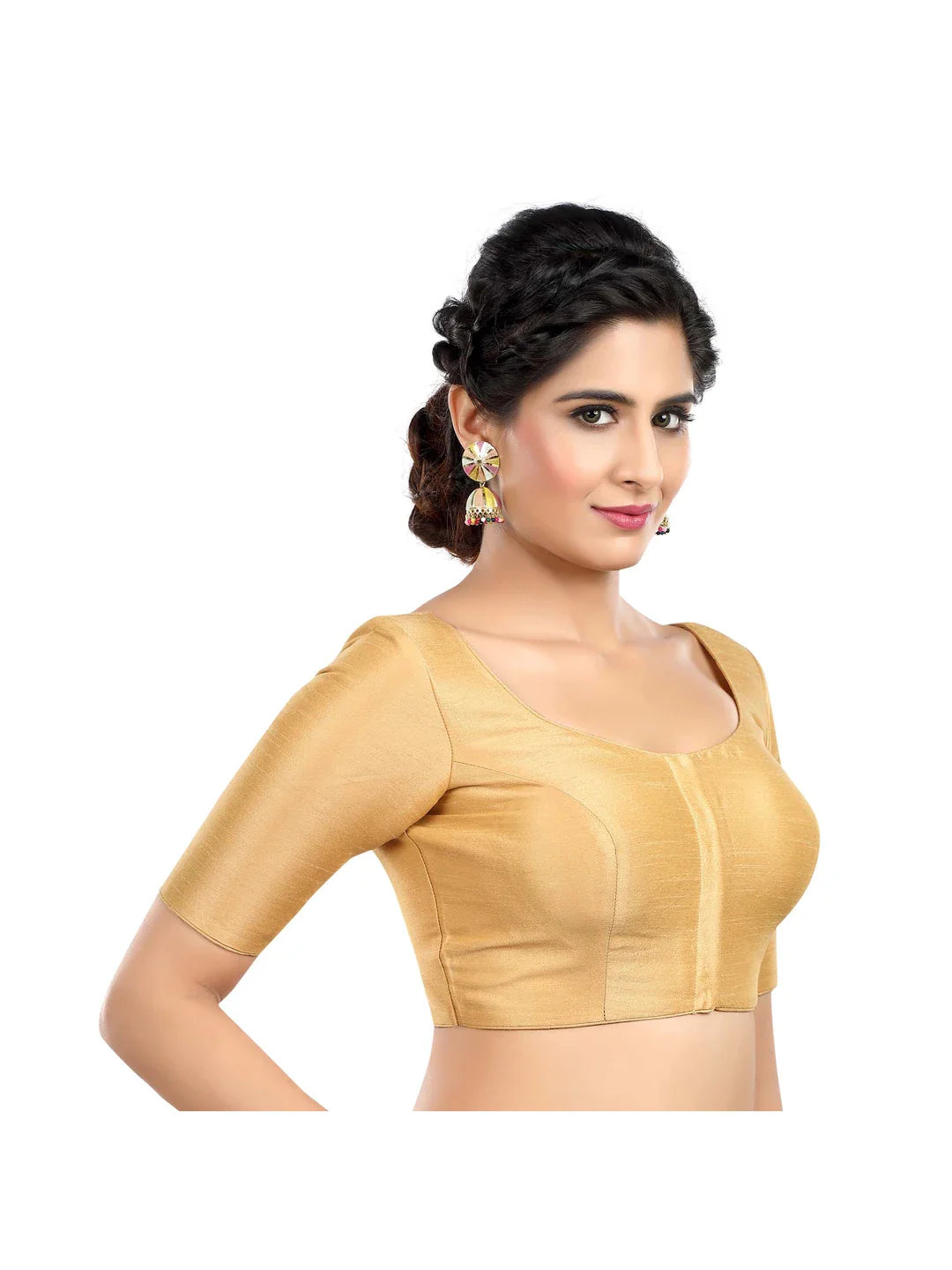 Golden Elegance Kora Silk Blouse