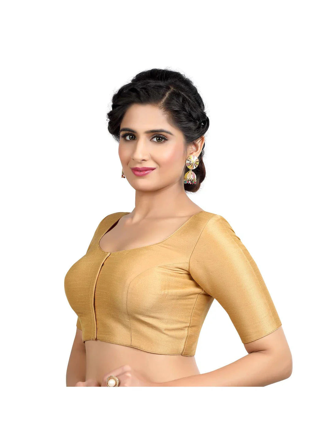 Golden Elegance Kora Silk Blouse