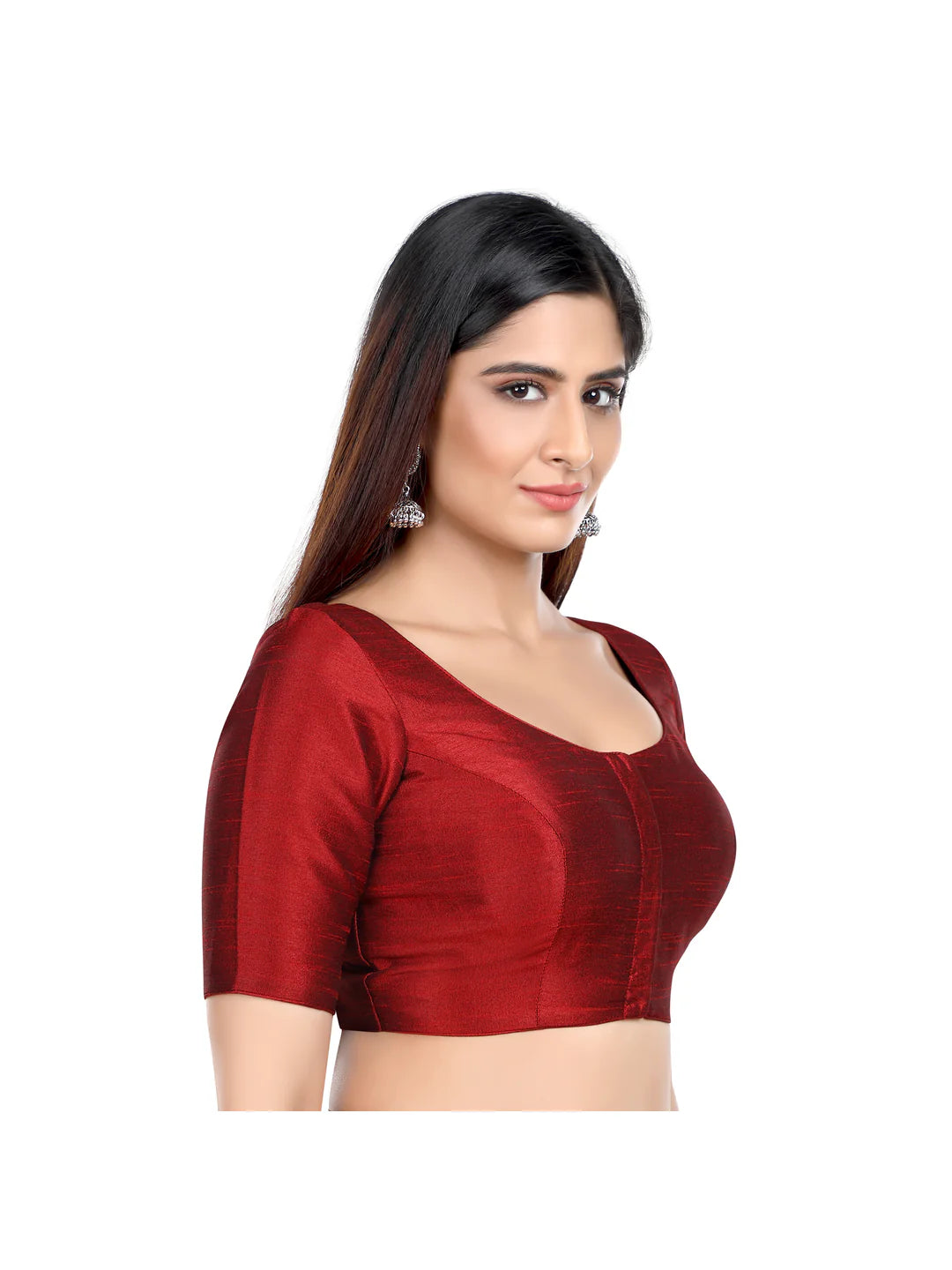 Burgundy Maroon Kora Silk Blouse