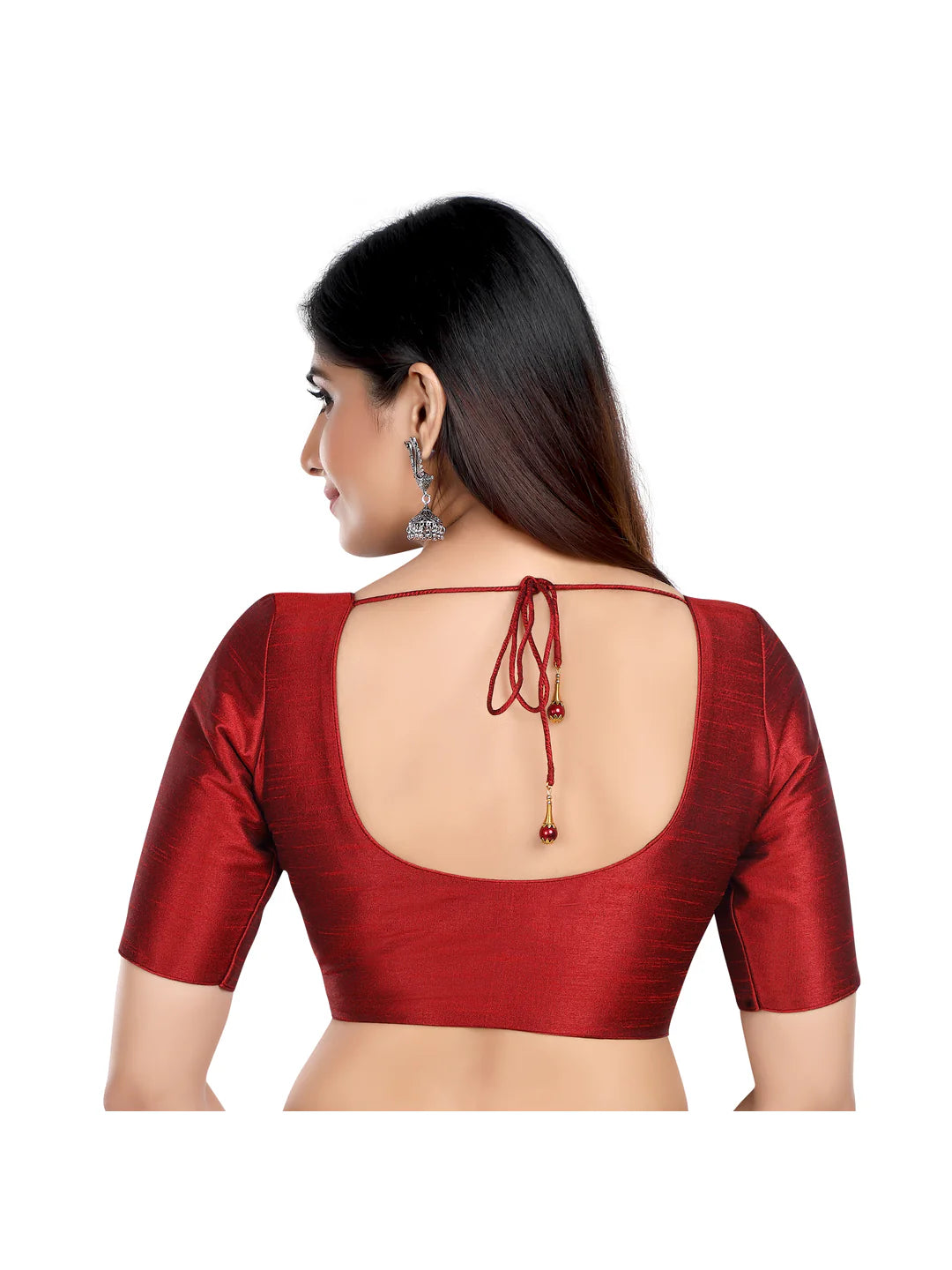 Burgundy Maroon Kora Silk Blouse