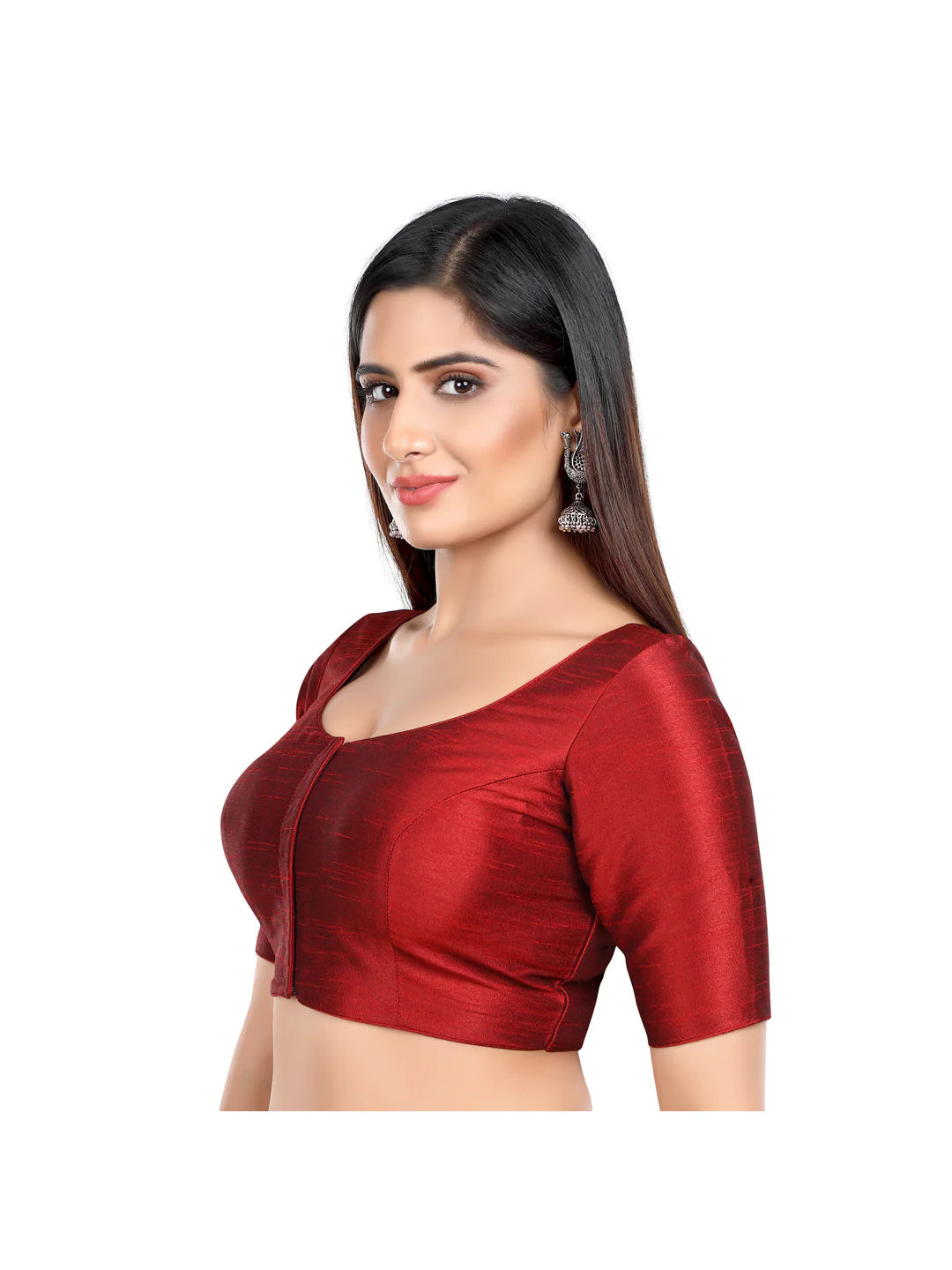 Burgundy Maroon Kora Silk Blouse