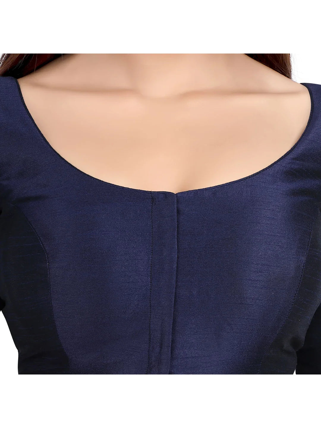 Navy Blue Kora Silk Blouse