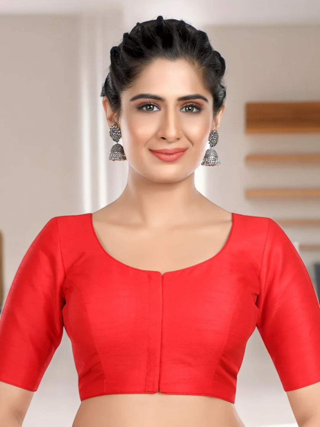 Red Kora Silk Blouse