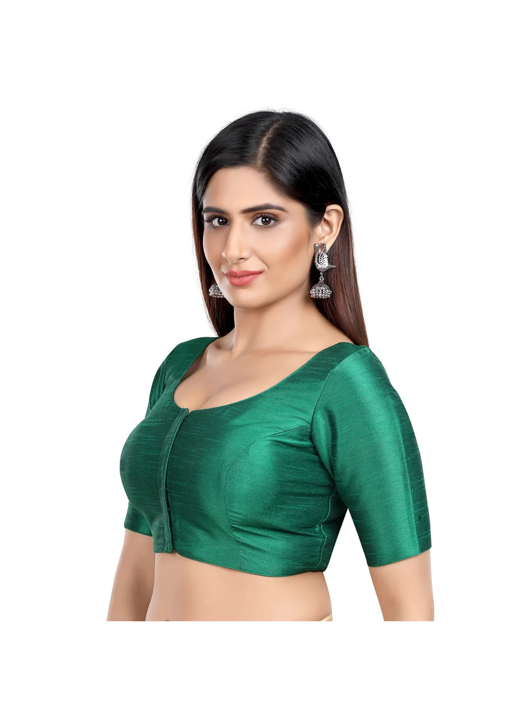 Rama Green Kora Silk Blouse