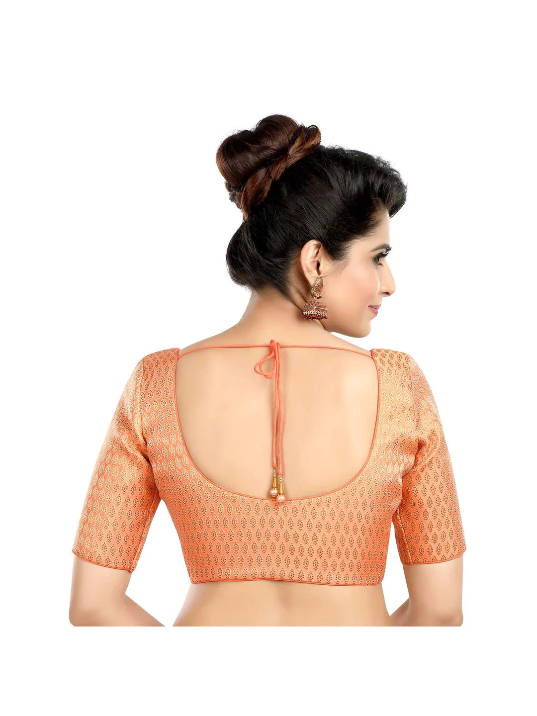 Brocade Peach Printed Blouse