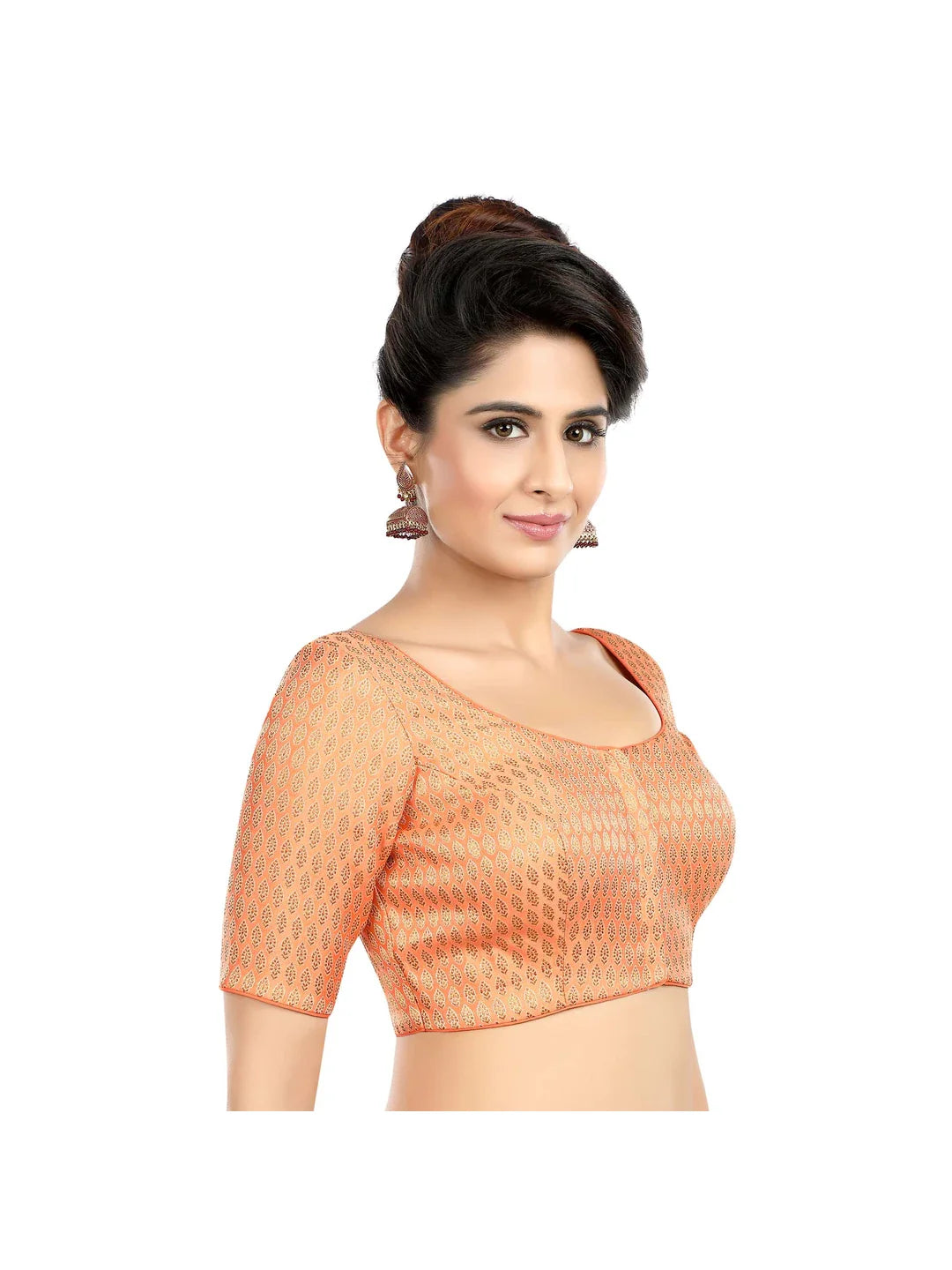 Brocade Peach Printed Blouse