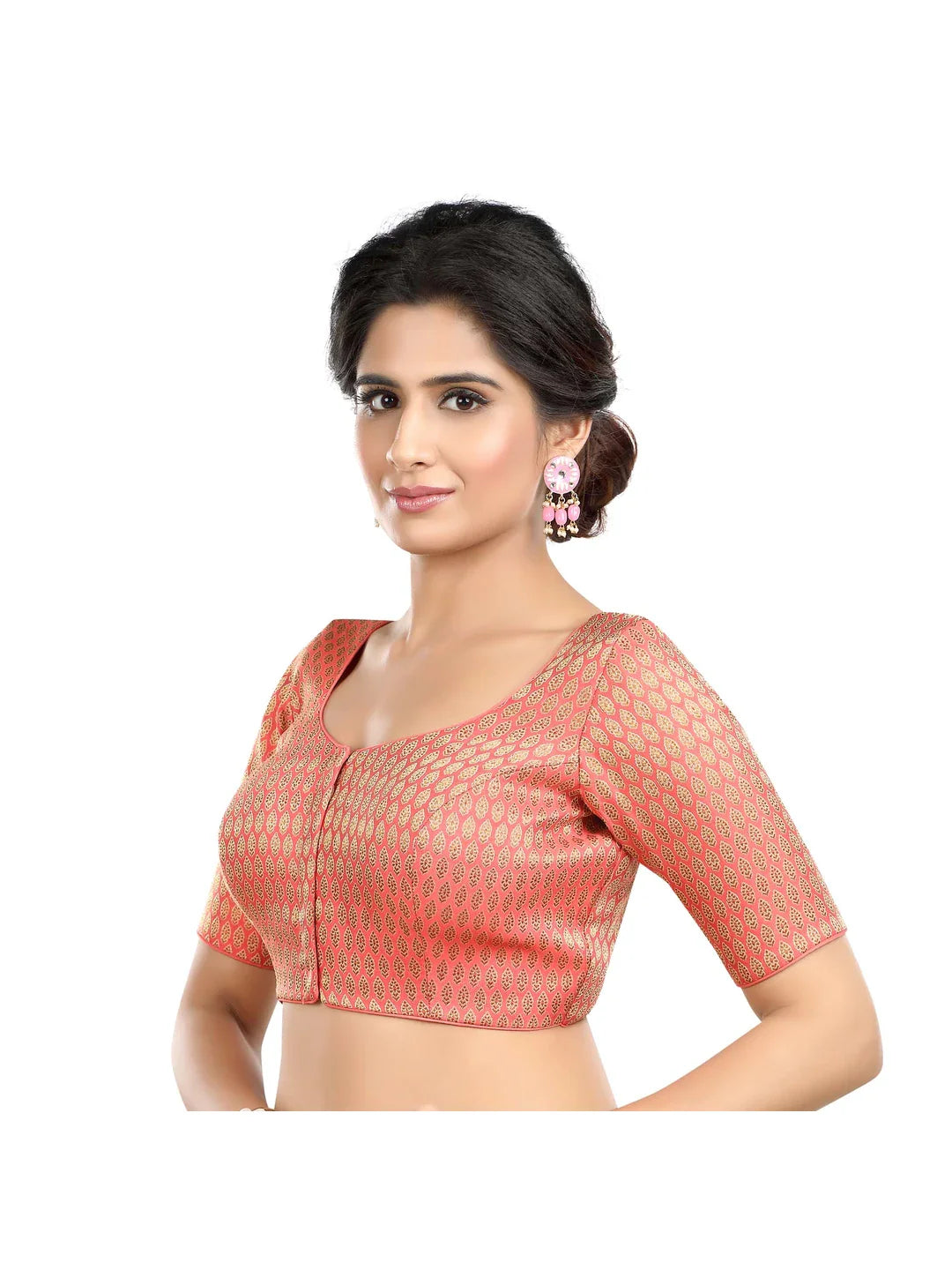 Brocade Pink Printed Blouse