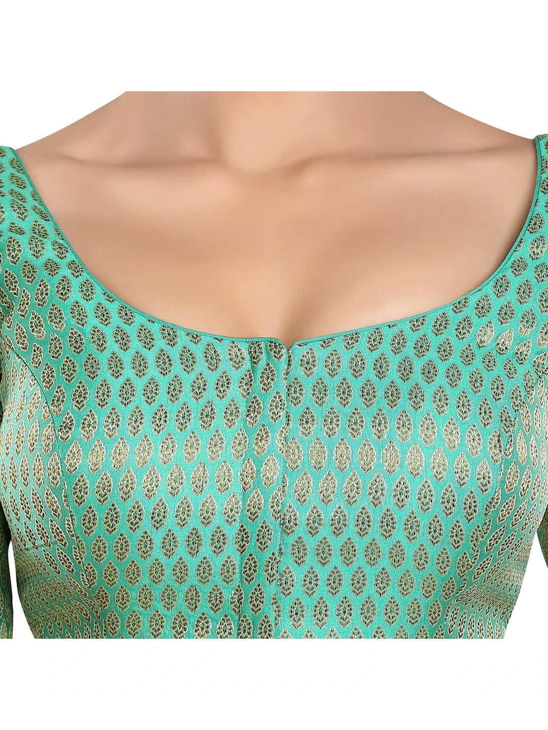 Brocade Pista Green Printed Blouse