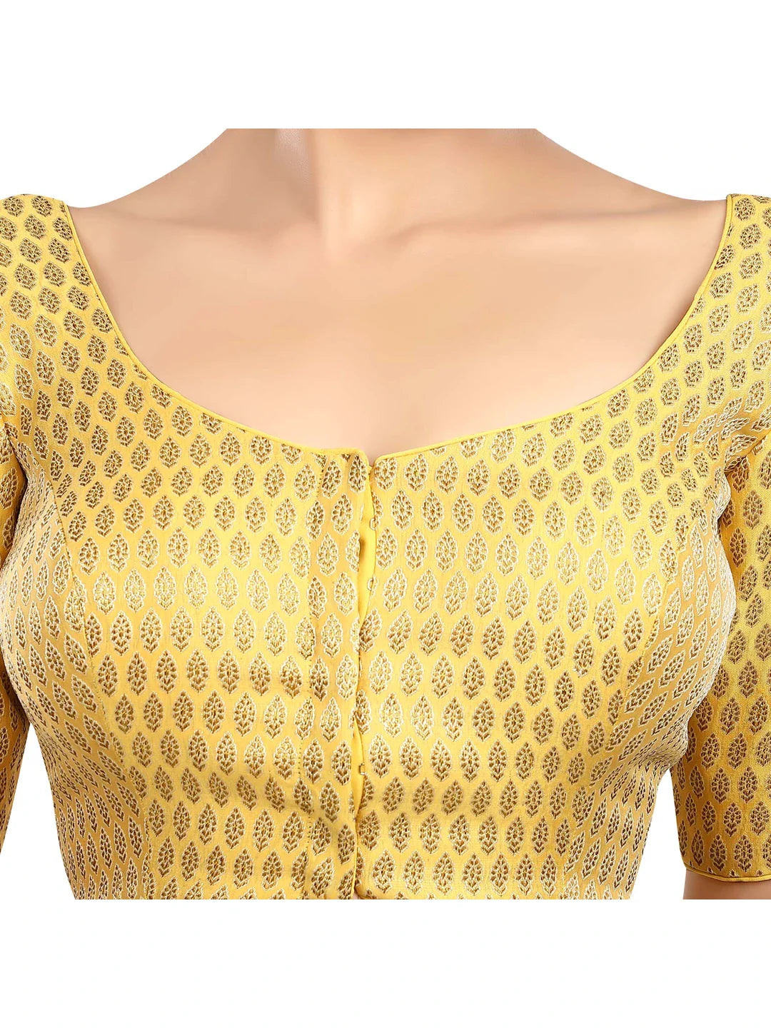 Brocade Yellow Printed Blouse
