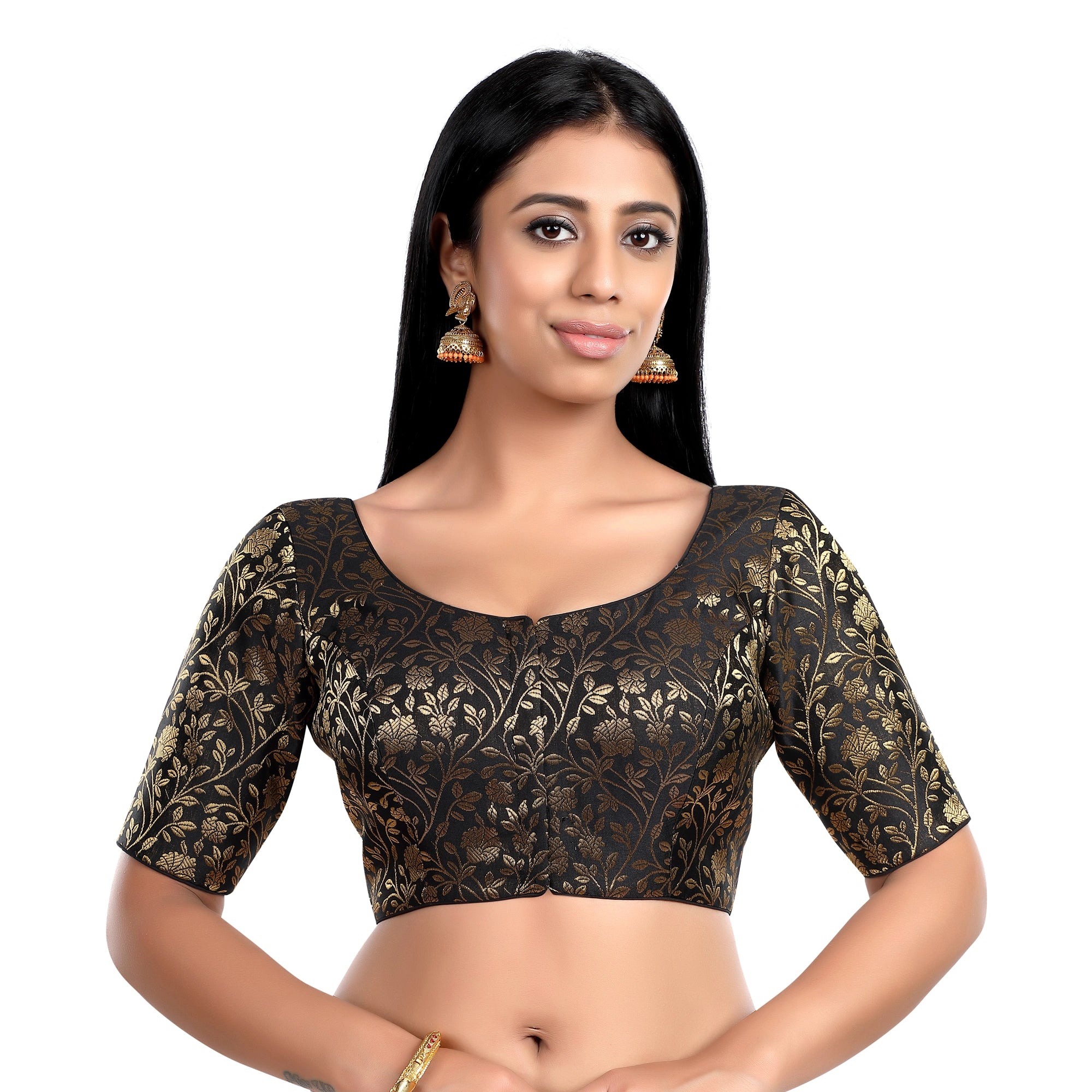 Black Floral Print Blouse