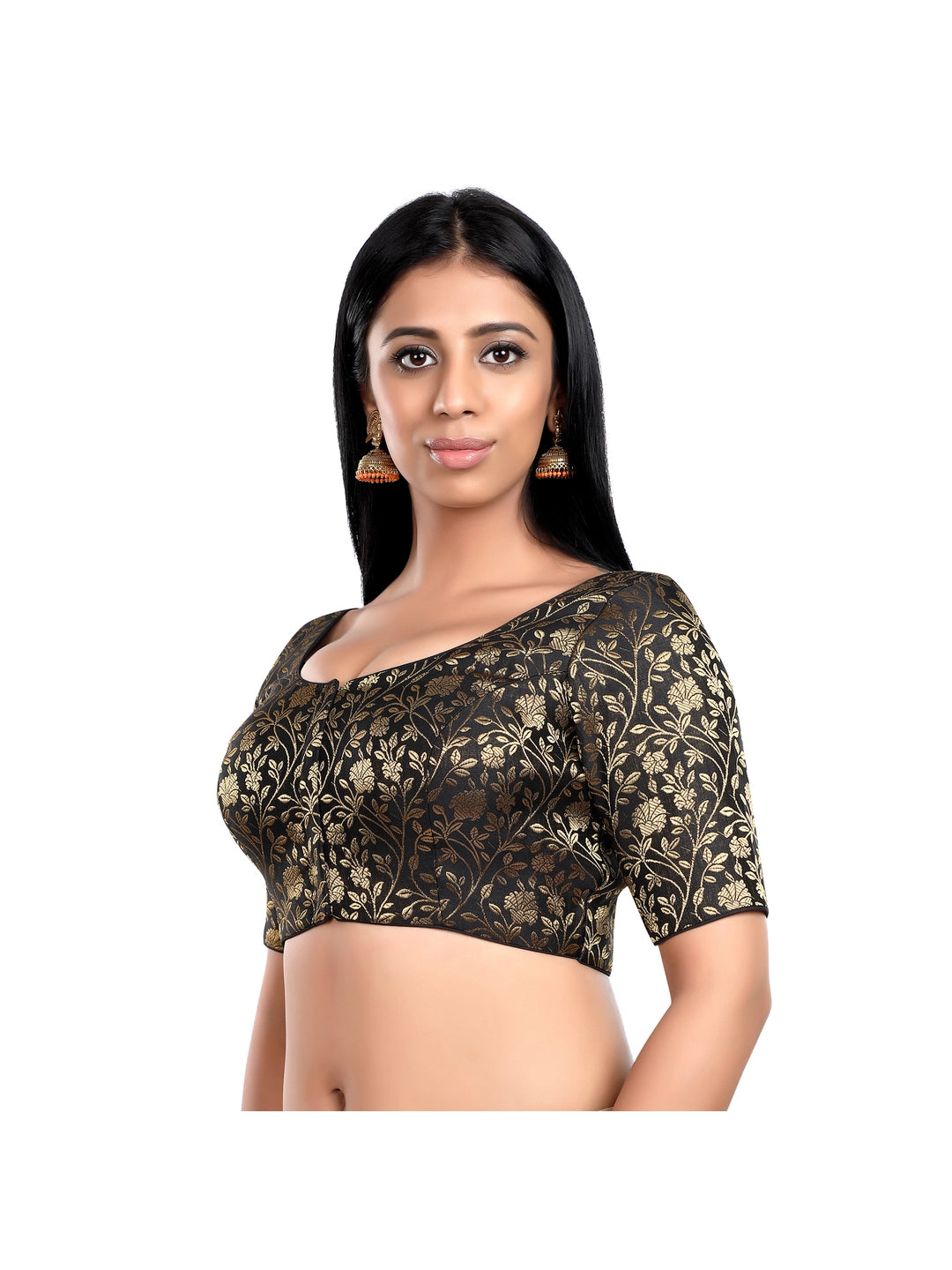 Black Floral Print Blouse