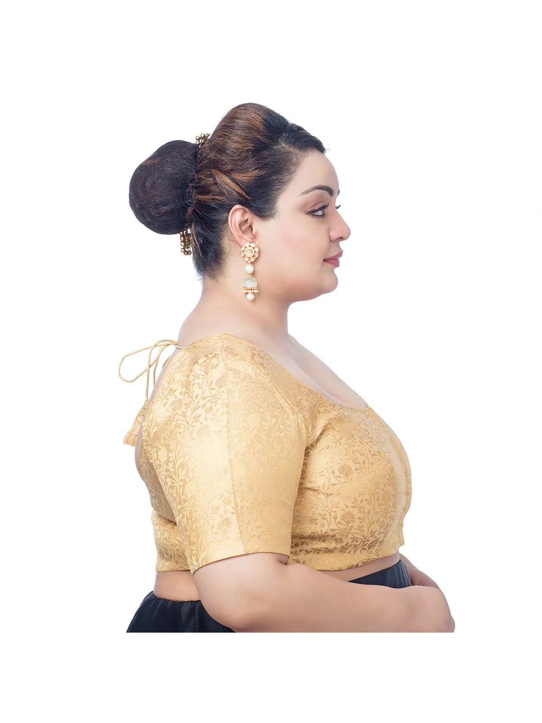 Golden Floral Print Blouse