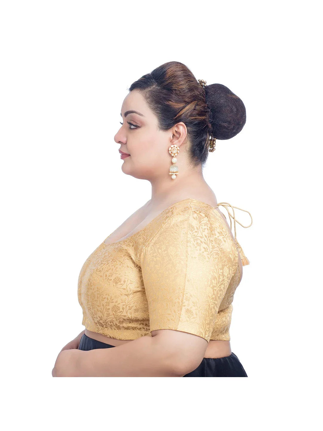 Golden Floral Print Blouse