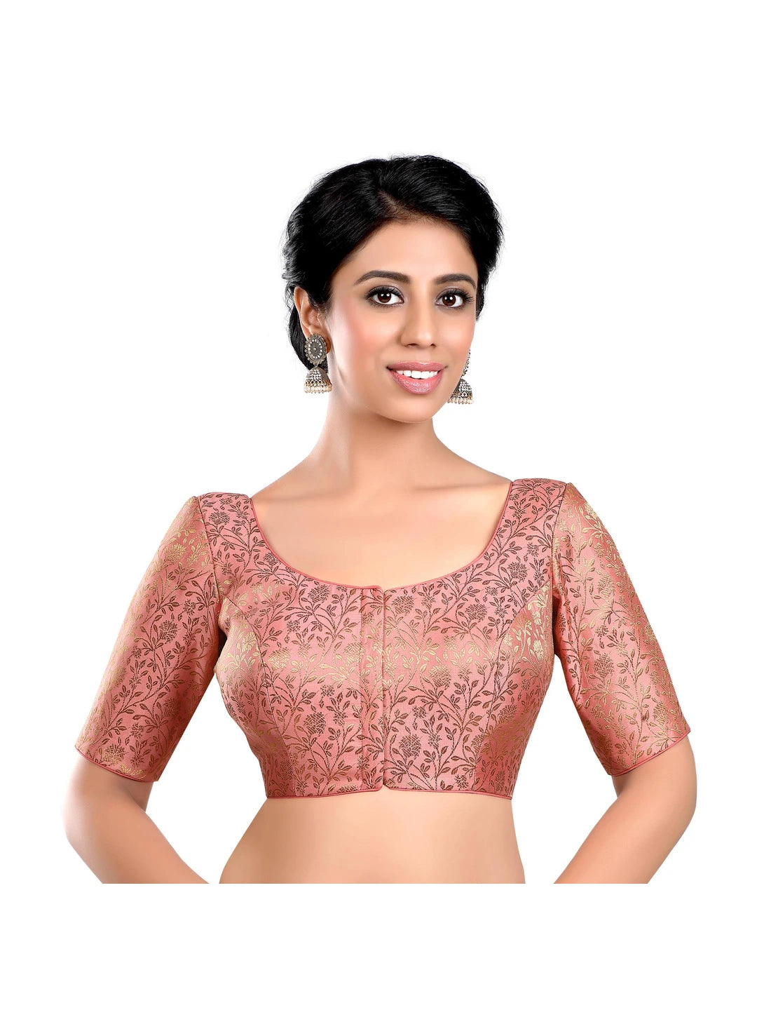 Peach Floral Print Blouse