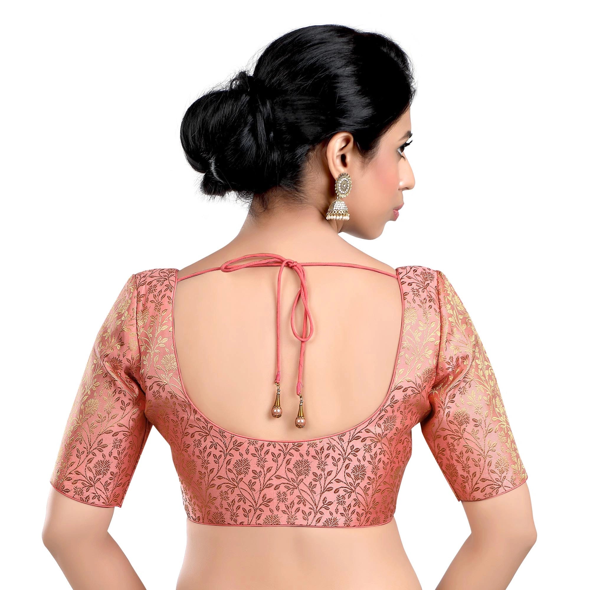 Peach Floral Print Blouse