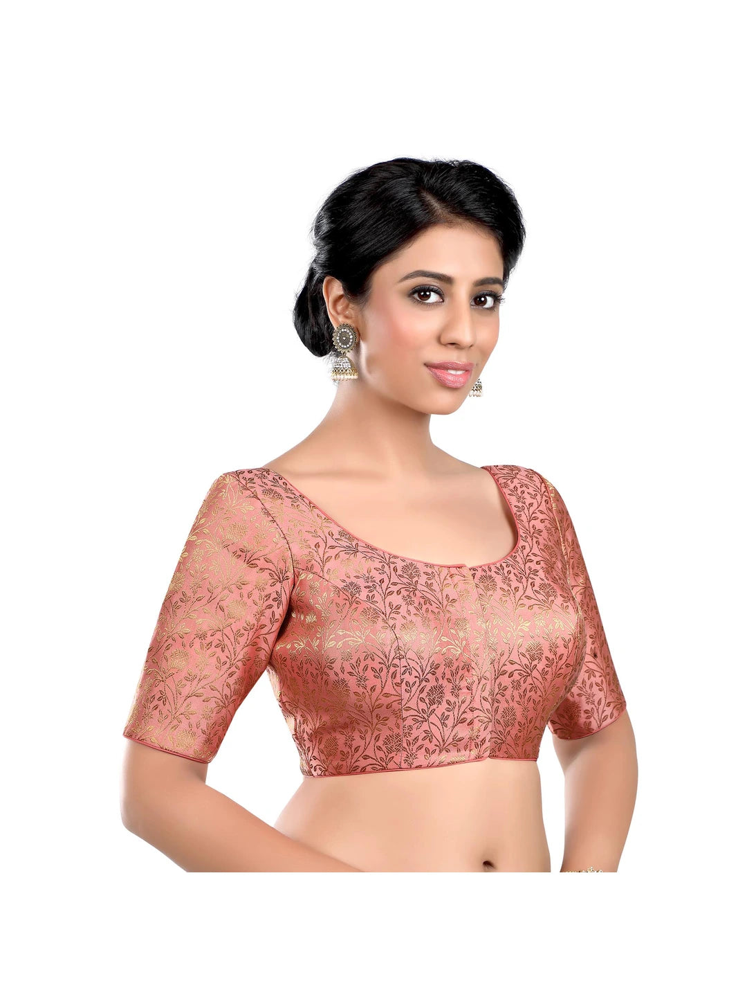 Peach Floral Print Blouse