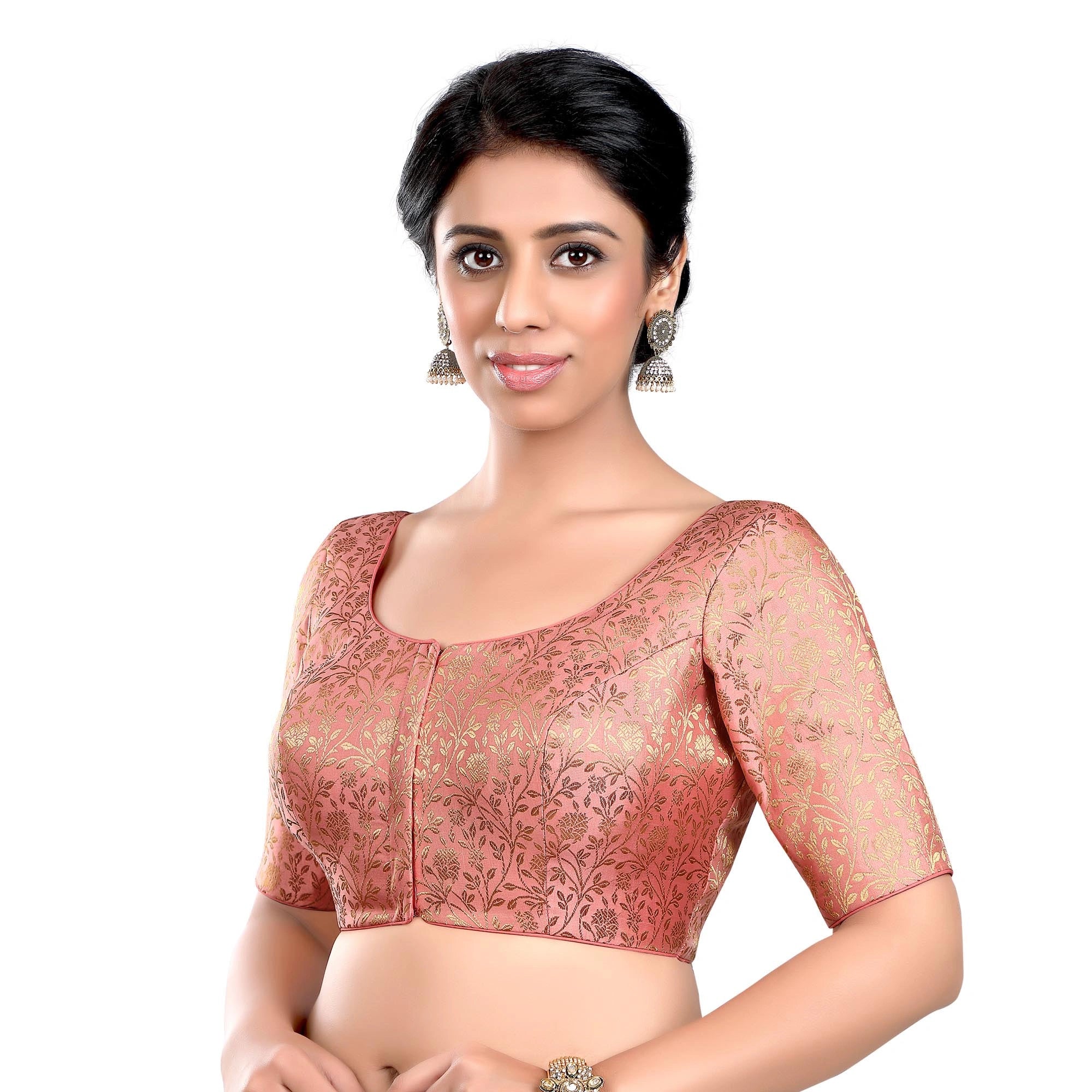 Peach Floral Print Blouse