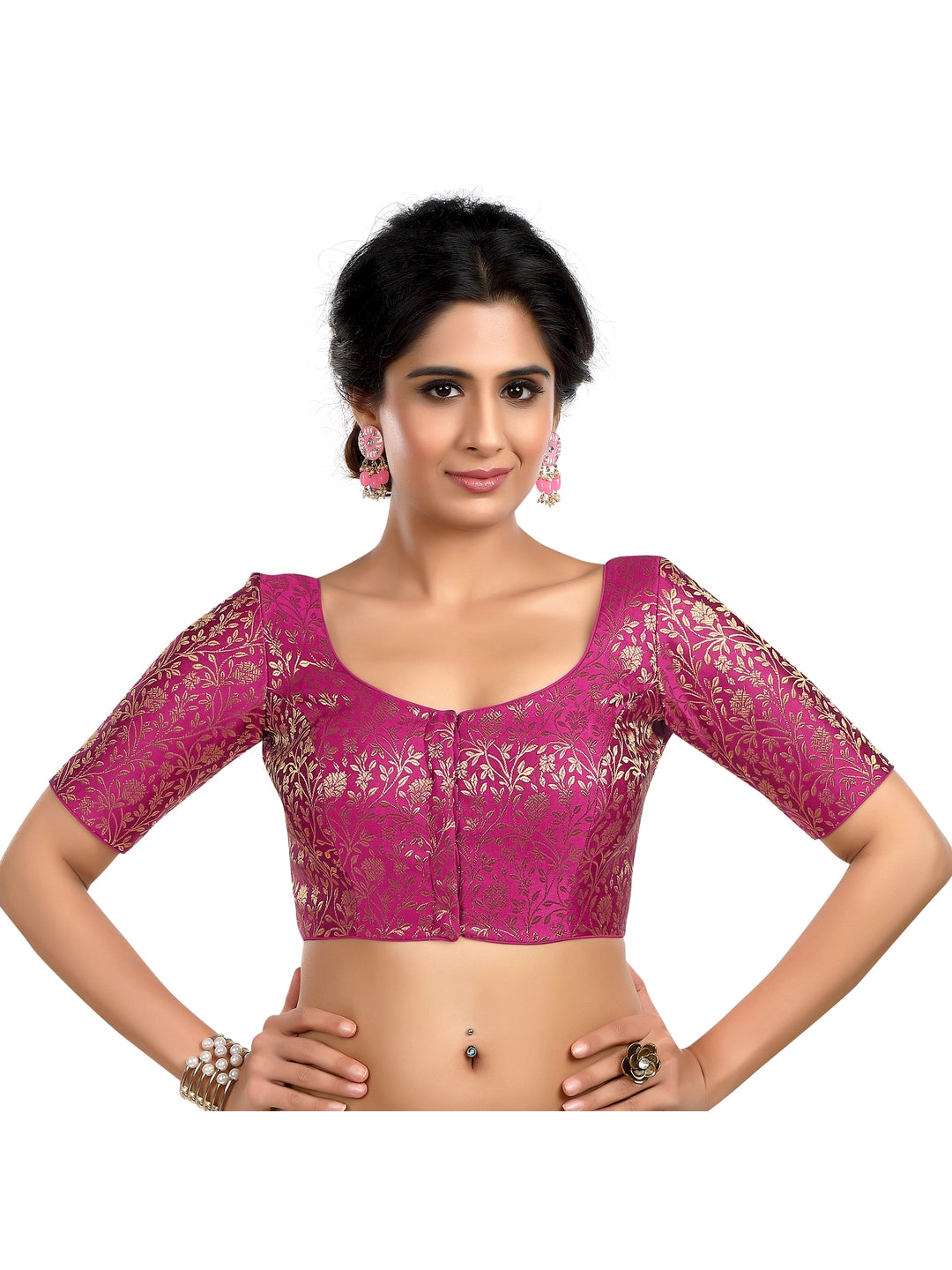 Purple Floral Print Blouse