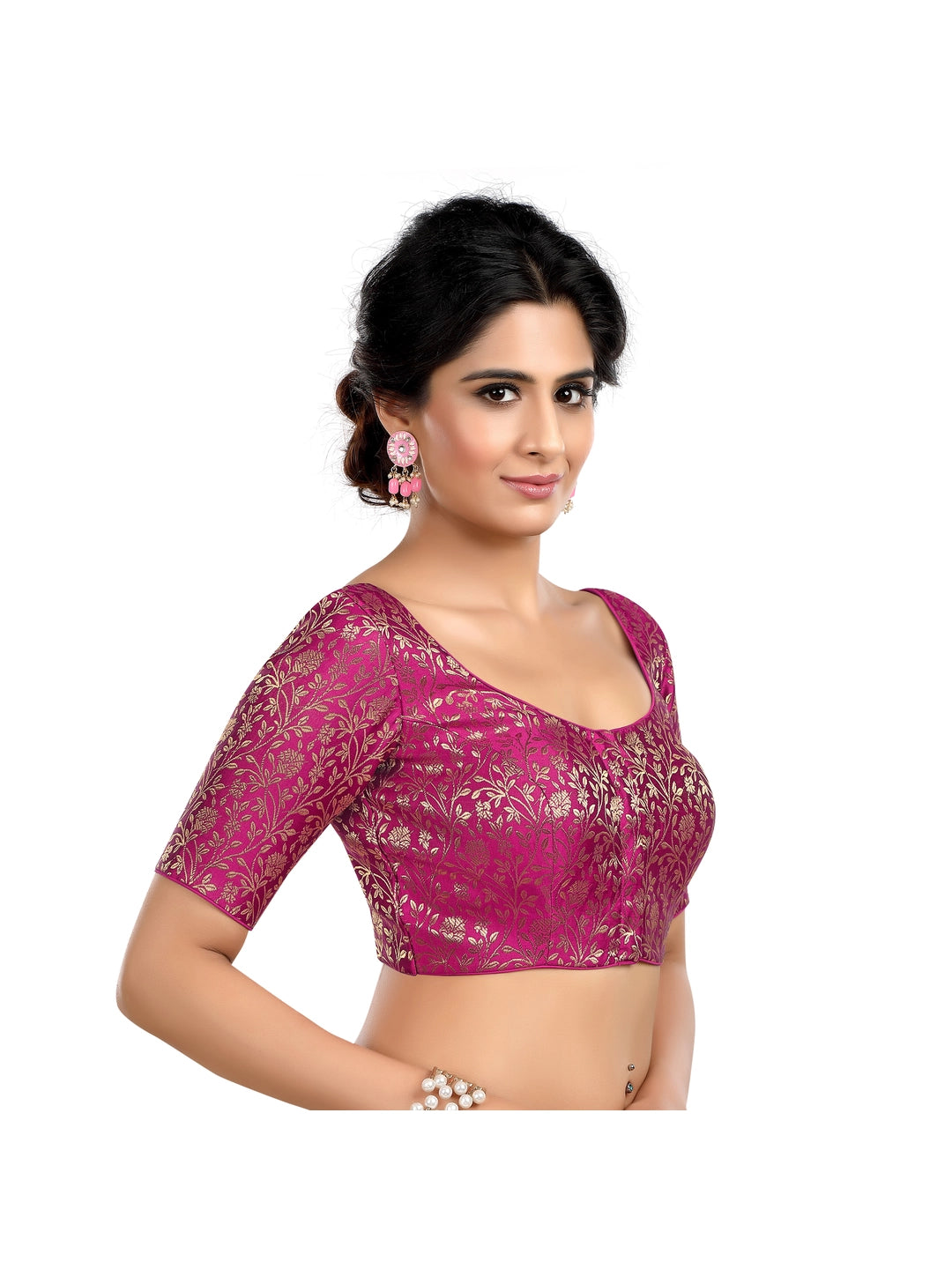 Purple Floral Print Blouse