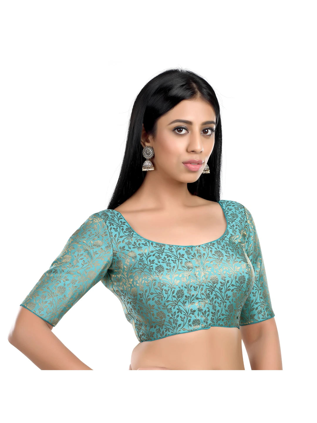 Sky Blue Floral Print Blouse