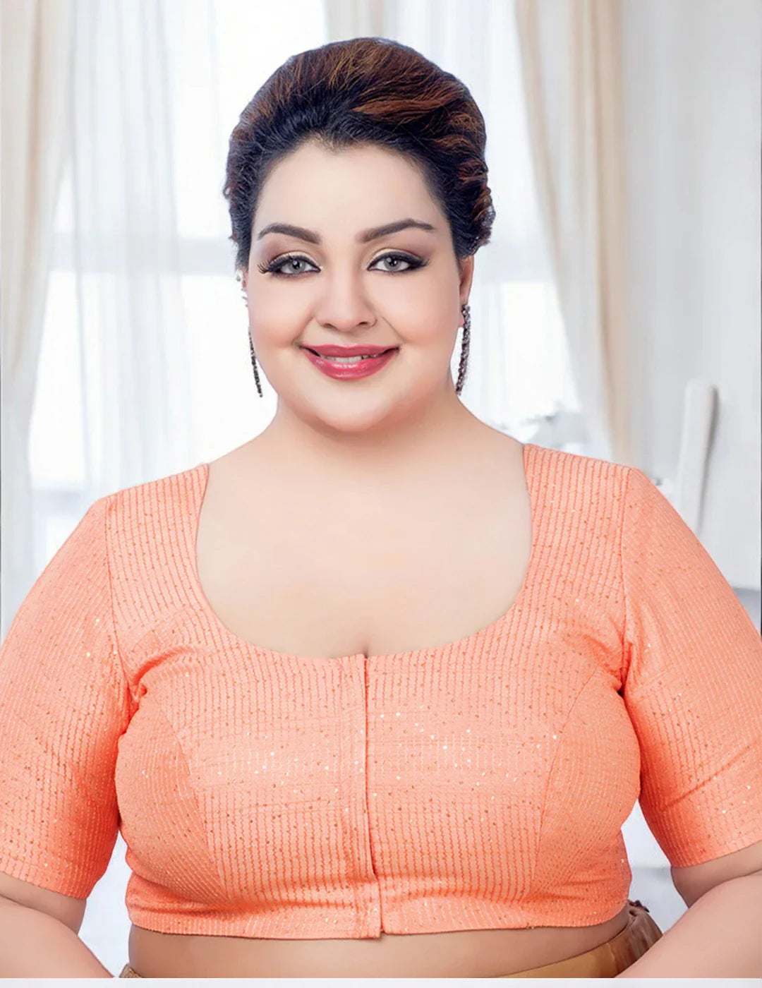 Glimmering Peach Sequin Elegance