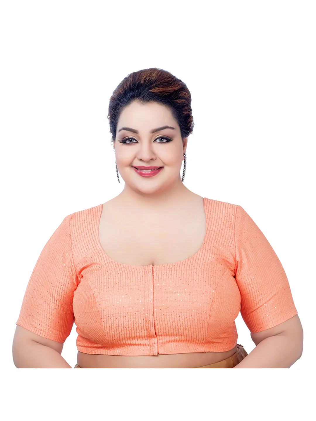 Glimmering Peach Sequin Elegance