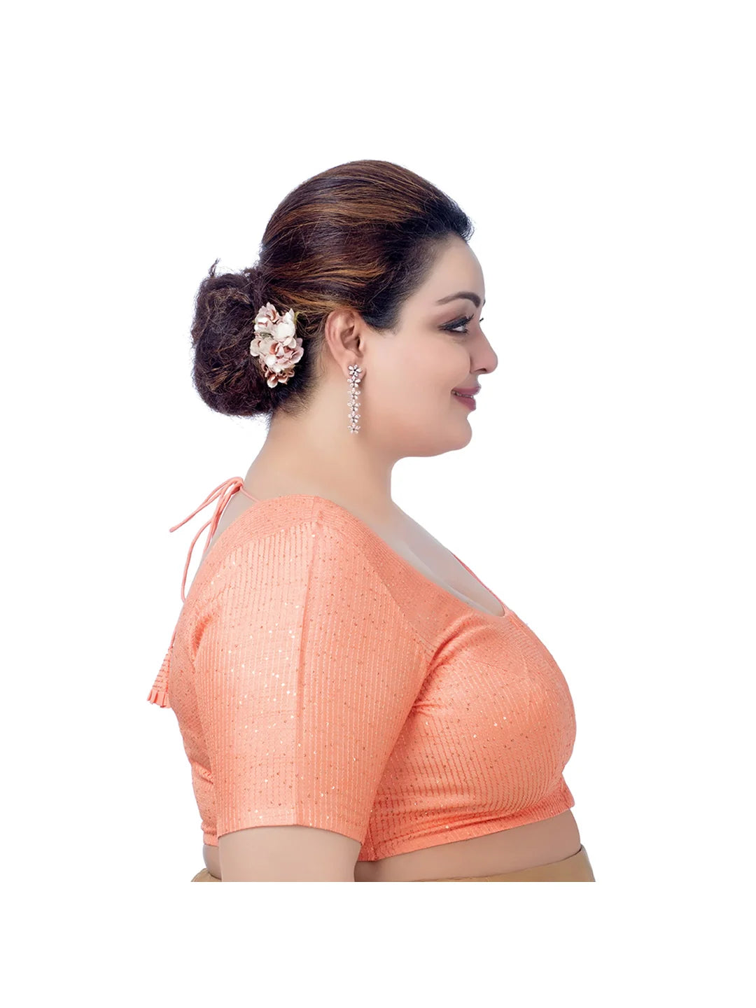 Glimmering Peach Sequin Elegance